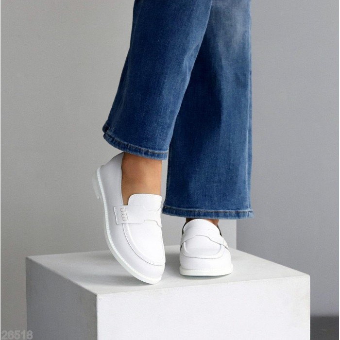 Мокасини жіночі натуральна шкіра білі 37,38,39,40,41р