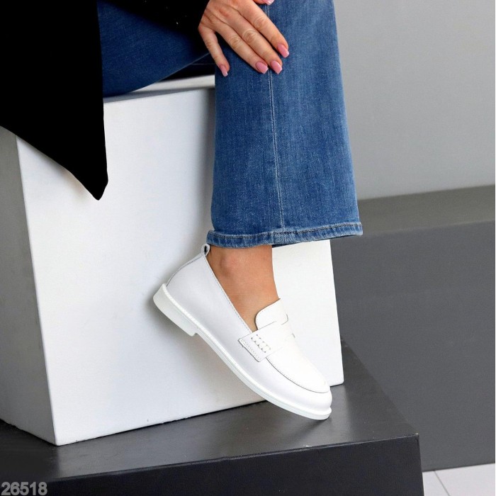 Мокасини жіночі натуральна шкіра білі 37,38,39,40,41р