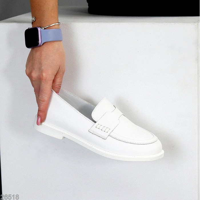 Мокасини жіночі натуральна шкіра білі 37,38,39,40,41р