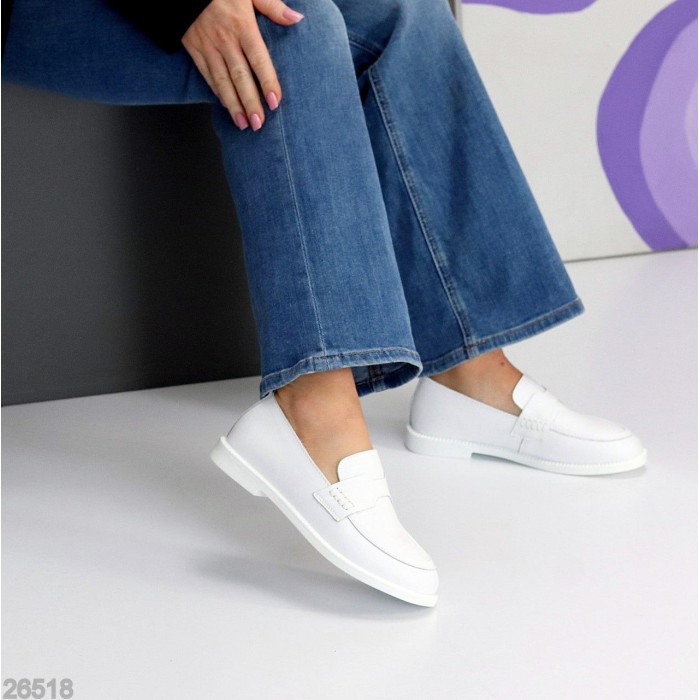 Мокасини жіночі натуральна шкіра білі 37,38,39,40,41р