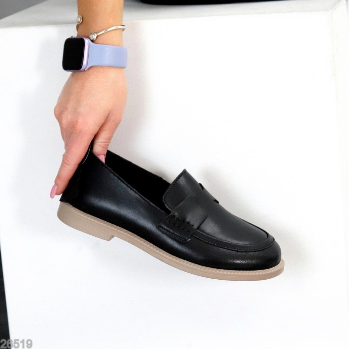 Мокасини жіночі натуральна шкіра чорні 36,37,38,39,40р