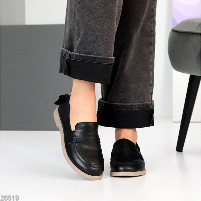 Мокасини жіночі натуральна шкіра чорні 36,37,38,39,40р