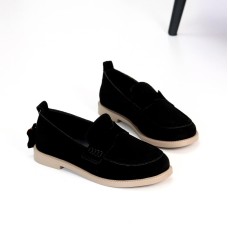 Мокасини жіночі натуральна замша чорні 36,37,38,39,40,41р