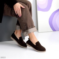 Мокасини жіночі натуральна замша колір-шоколад 36,37,38,39,41р