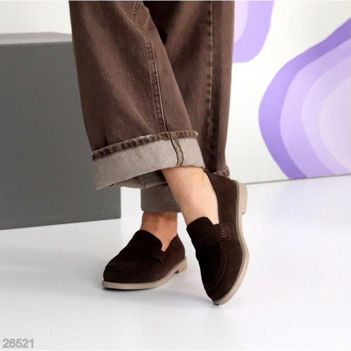 Мокасини жіночі натуральна замша колір-шоколад 36,37,38,39,41р