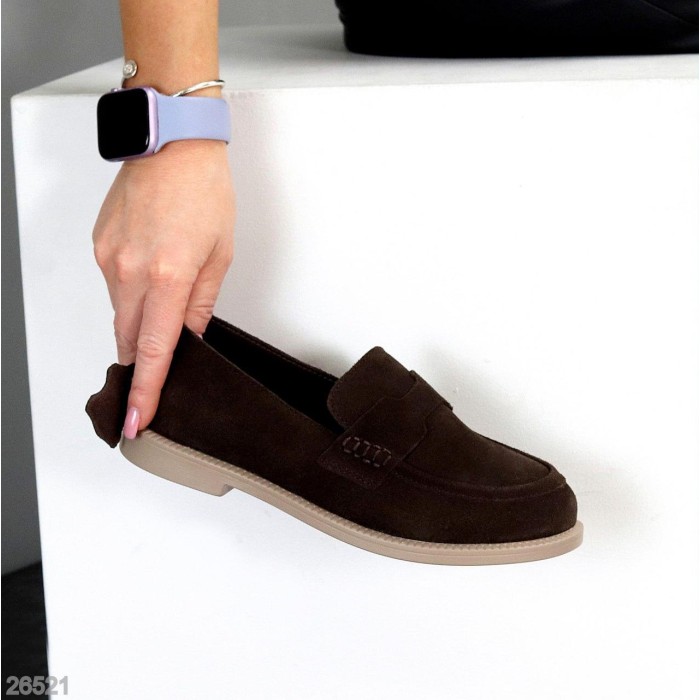 Мокасини жіночі натуральна замша колір-шоколад 36,37,38,39,41р