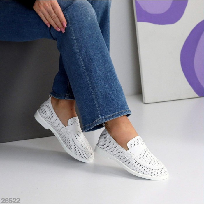 Мокасини жіночі натуральна шкіра білі 36,38,39р
