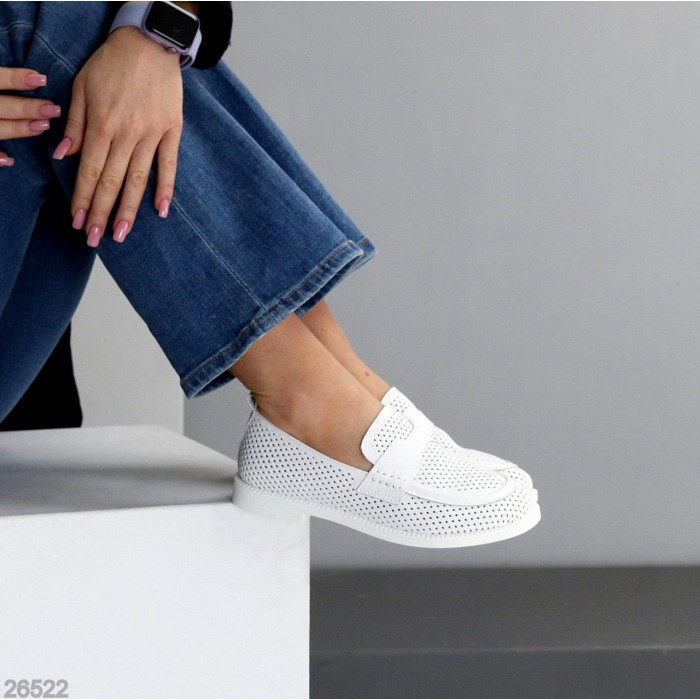 Мокасини жіночі натуральна шкіра білі 36,38,39р