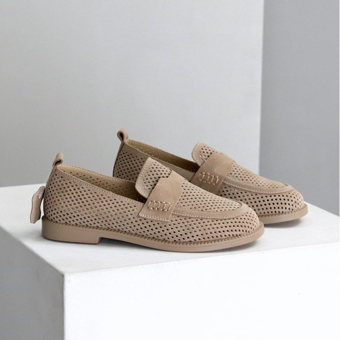 Мокасини жіночі натуральна замша беж 36,37,38,39р