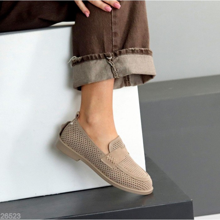 Мокасини жіночі натуральна замша беж 36,37,38,39р