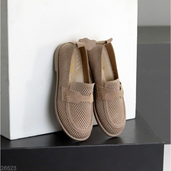 Мокасини жіночі натуральна замша беж 36,37,38,39р