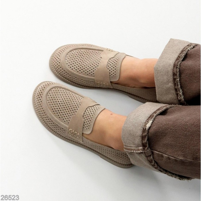 Мокасини жіночі натуральна замша беж 36,37,38,39р