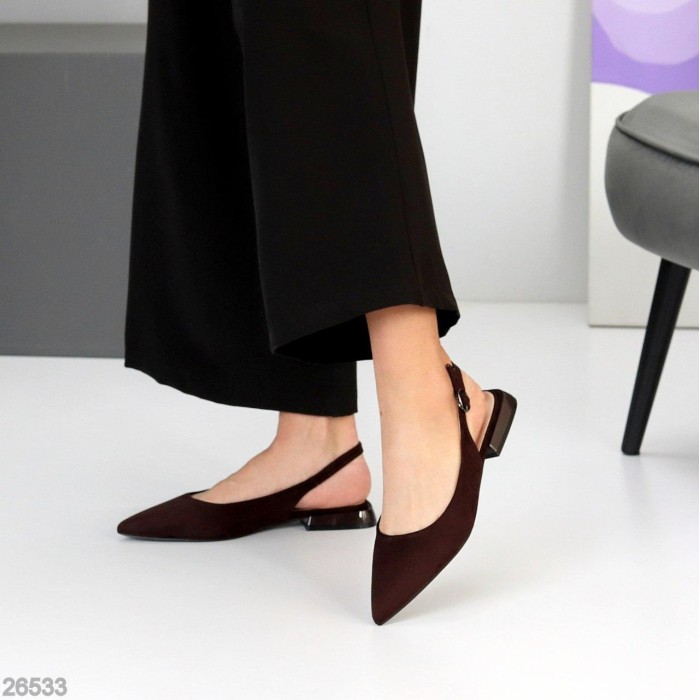 Туфлі жіночі еко замша колір-шоколад 36,38,39р