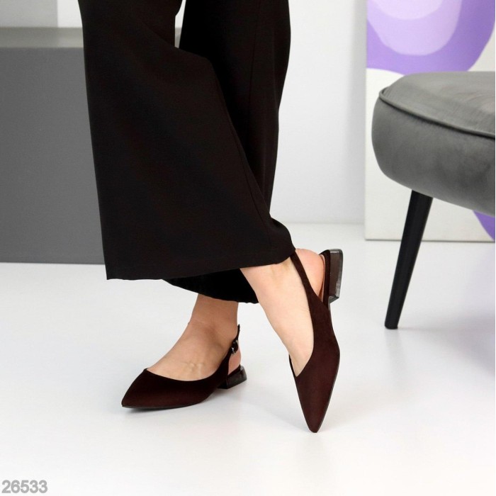 Туфлі жіночі еко замша колір-шоколад 36,38,39р