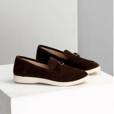 Лофери жіночі натуральна замша колір-шоколад на 37,38,39,40,41р