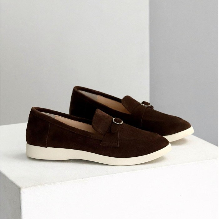 Лофери жіночі натуральна замша колір-шоколад на 37,38,39,40,41р