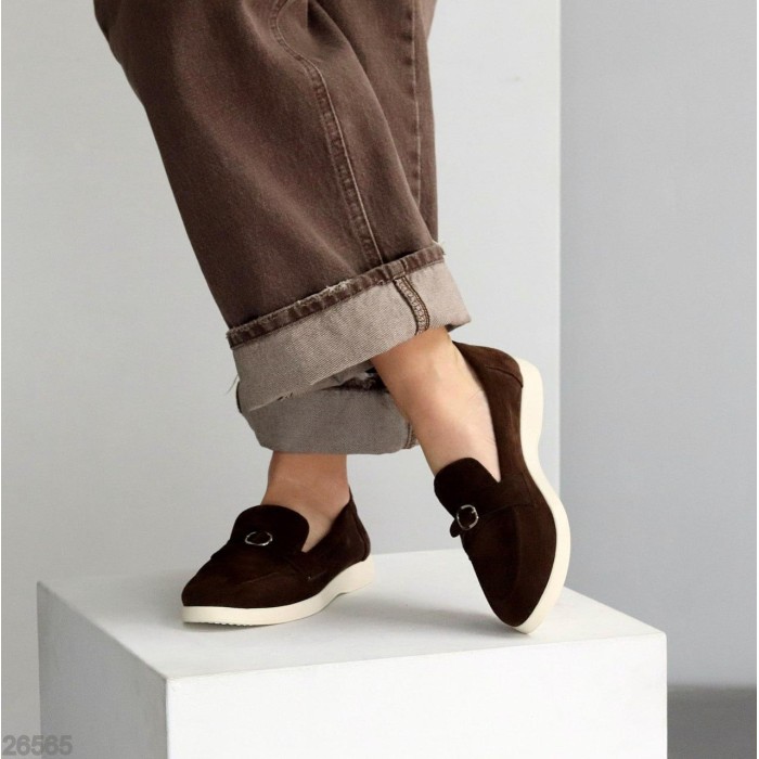 Лофери жіночі натуральна замша колір-шоколад на 37,38,39,40,41р