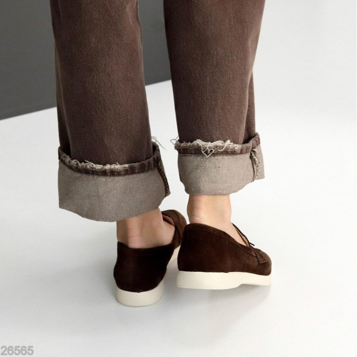 Лофери жіночі натуральна замша колір-шоколад на 37,38,39,40,41р