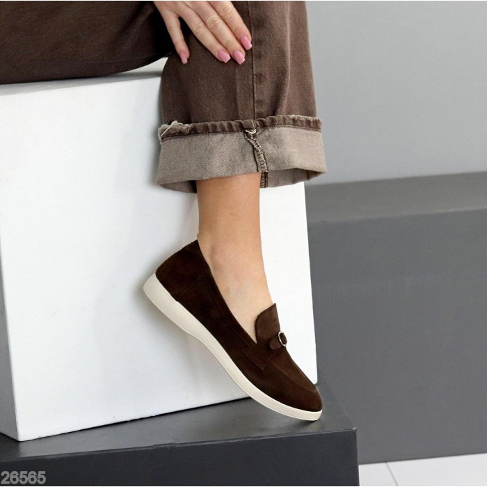 Лофери жіночі натуральна замша колір-шоколад на 37,38,39,40,41р