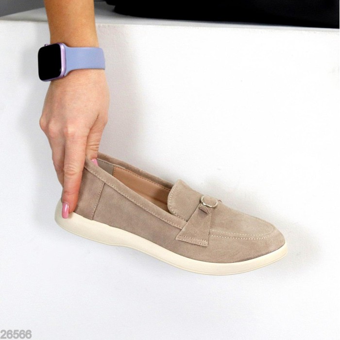 Лофери жіночі натуральна замша беж на 37,38,39,40,41р