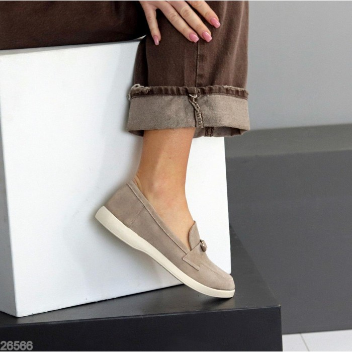 Лофери жіночі натуральна замша беж на 37,38,39,40,41р