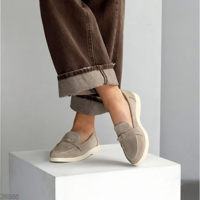 Лофери жіночі натуральна замша беж на 37,38,39,40,41р