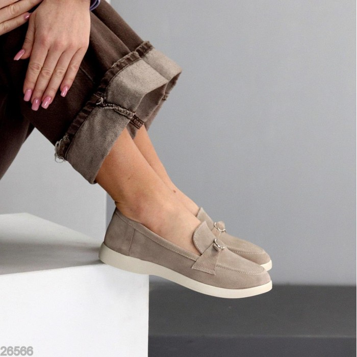 Лофери жіночі натуральна замша беж на 37,38,39,40,41р