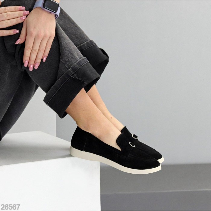 Лофери жіночі натуральна замша чорні на 37,38,39,40,41р