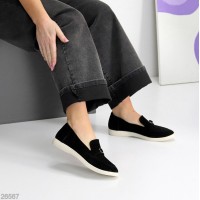 Лоферы женские натуральная замша черные на 37,38,39,40,41р.