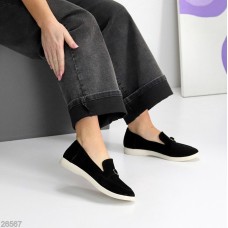 Лофери жіночі натуральна замша чорні на 37,38,39,40,41р