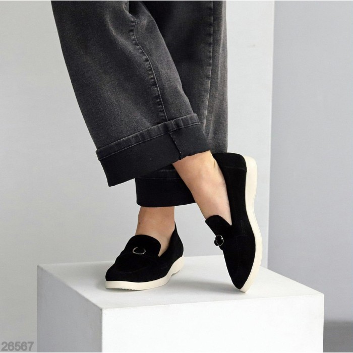 Лофери жіночі натуральна замша чорні на 37,38,39,40,41р