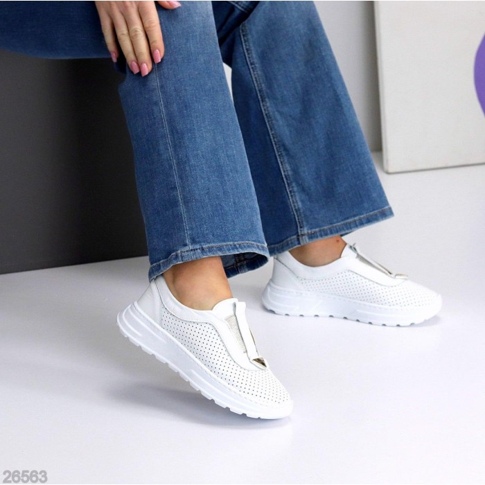 Мокасини жіночі натуральна шкіра білі 36,37,38,39,40р