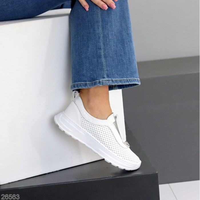 Мокасини жіночі натуральна шкіра білі 36,37,38,39,40р