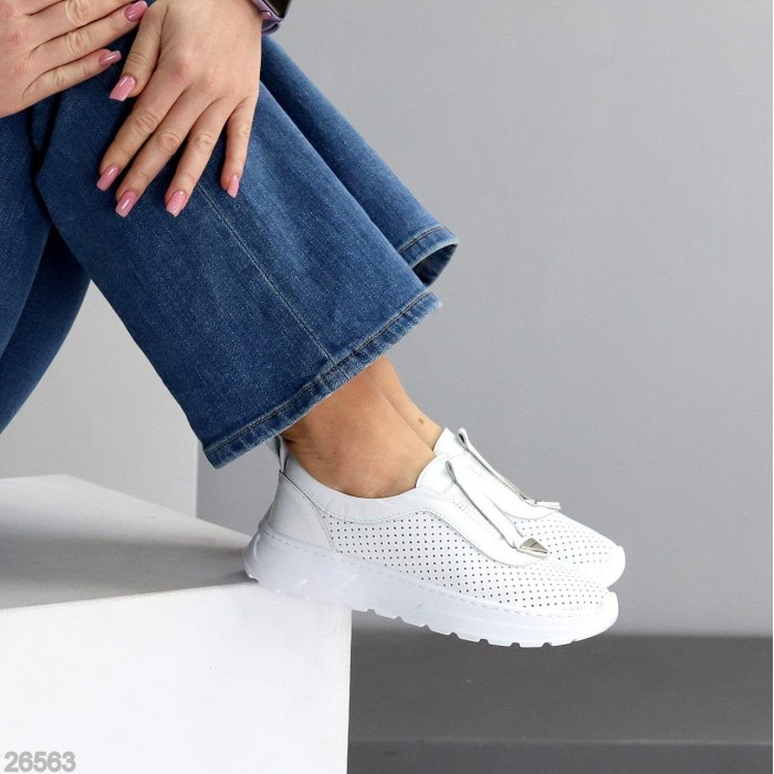 Мокасини жіночі натуральна шкіра білі 36,37,38,39,40р