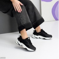 Кросівки жіночі натуральна шкіра/текстиль чорні 36,37,40р