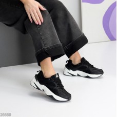 Кросівки жіночі натуральна шкіра/текстиль чорні 36,37,40р