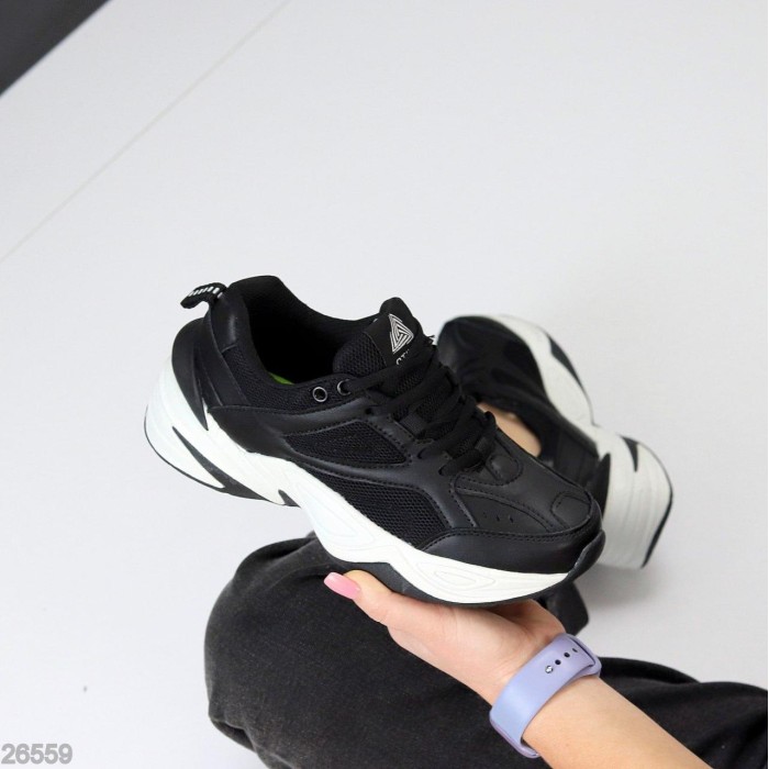 Кросівки жіночі натуральна шкіра/текстиль чорні 36,37,40р