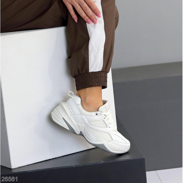 Кросівки жіночі натуральна шкіра/текстиль білі 36,38,40р