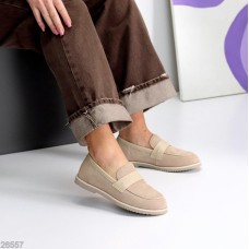 Лофери жіночі натуральна замша беж 36,37,38,39,40,41р