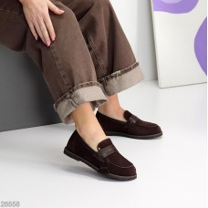 Лофери жіночі натуральна замша колір-шоколад 36,37,38,39,40,41р