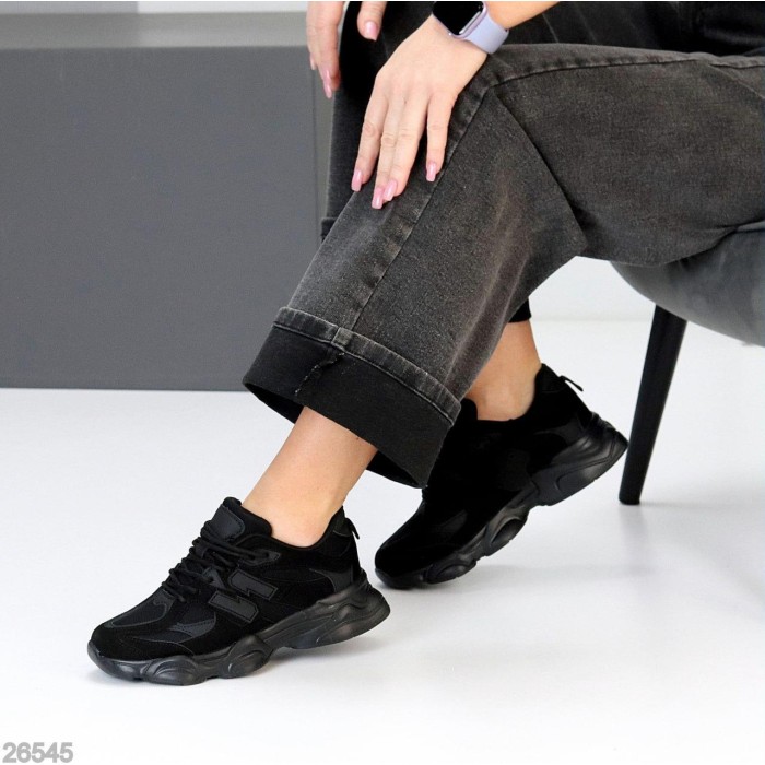 Кросівки жіночі натуральна замша чорні на 35.5,36,37,39,41р