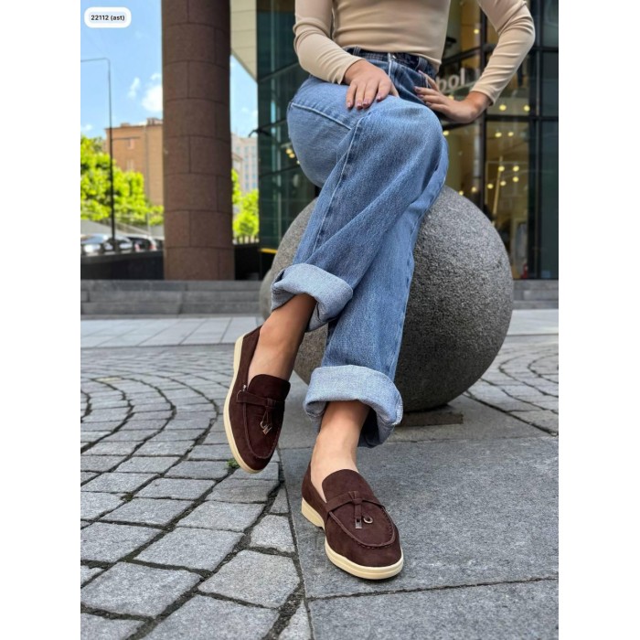 Туфлі/Лофери жіночі колір:шоколад натуральна замша 36,37,38,39,41р