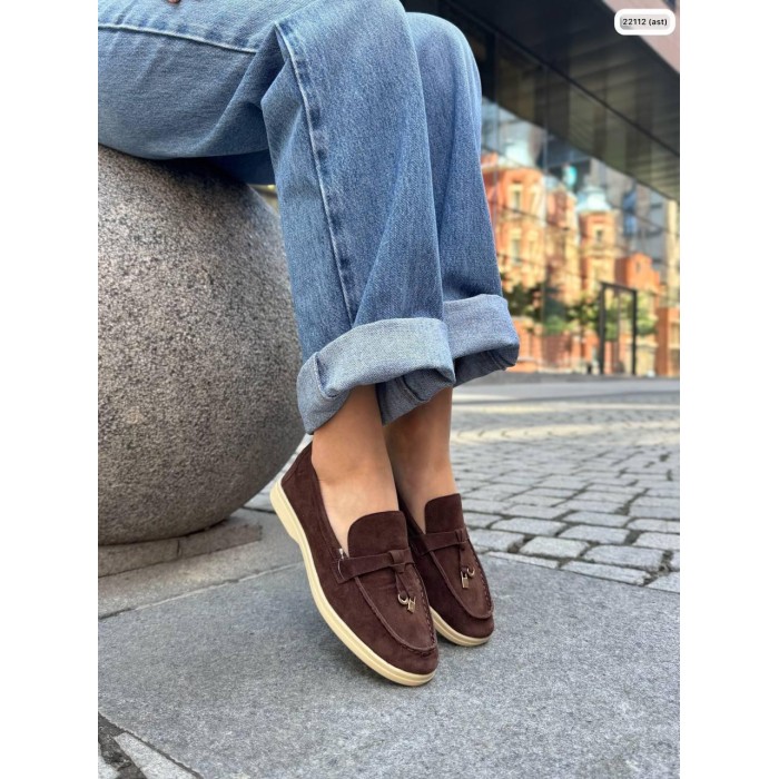 Туфлі/Лофери жіночі колір:шоколад натуральна замша 36,37,38,39,41р