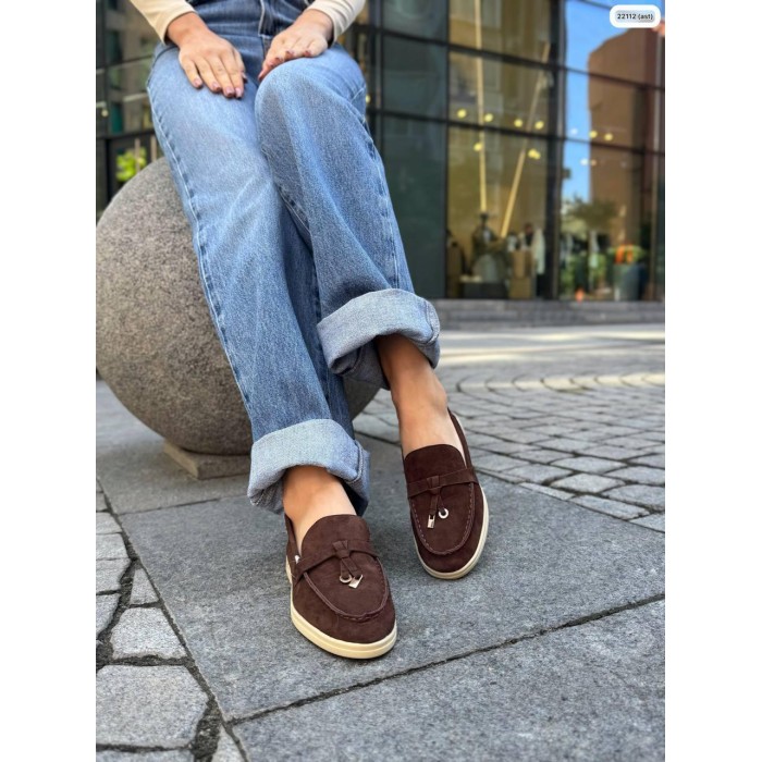 Туфлі/Лофери жіночі колір:шоколад натуральна замша 36,37,38,39,41р