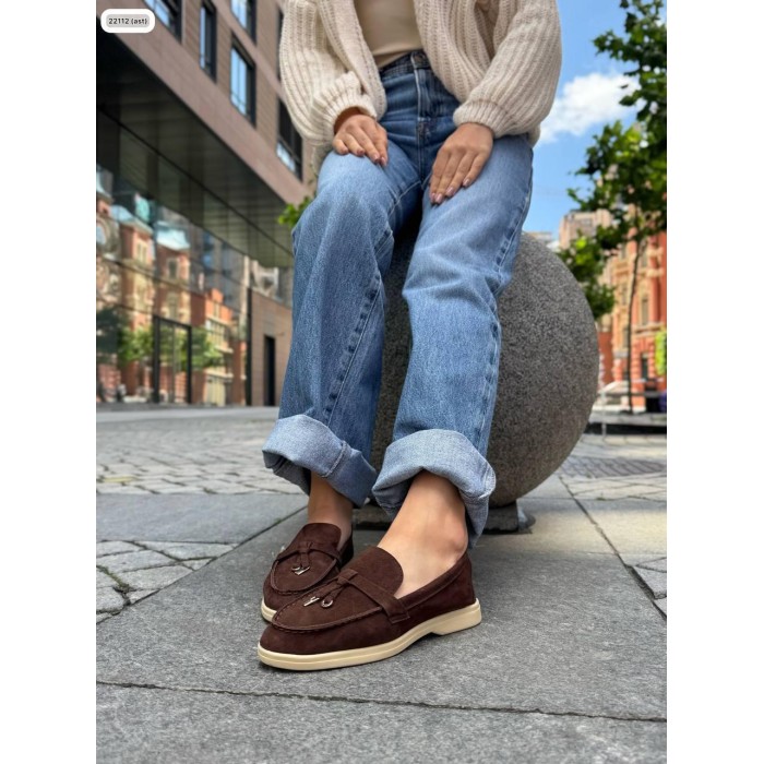 Туфлі/Лофери жіночі колір:шоколад натуральна замша 36,37,38,39,41р