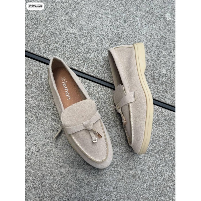 Туфлі/Лофери жіночі колір: беж натуральна замша 36,37,38,39,40,41р