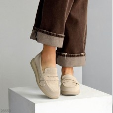 Лофери жіночі натуральна замша беж 36,37,38,39,40,41р