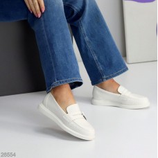 Лофери жіночі натуральна шкіра білі 36,37,38,39,40,41р