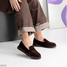 Лофери жіночі натуральна замша колір-шоколад 36,37,38,39,40,41р
