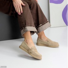 Лофери жіночі натуральна замша беж 36,37,38,39,40,41р